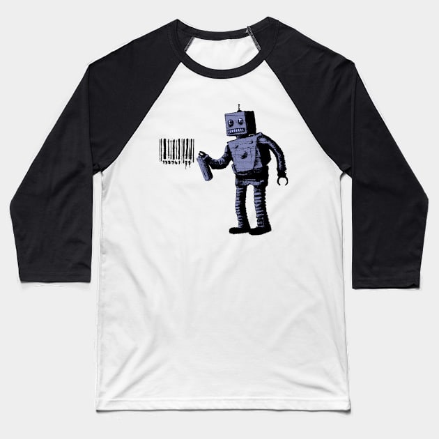 Tagging Robot Baseball T-Shirt by GrampaTony